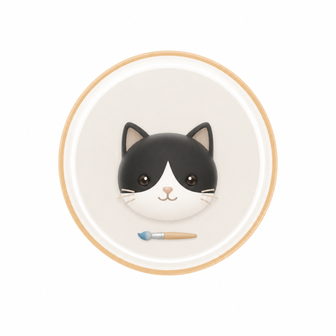Artist cat medallion